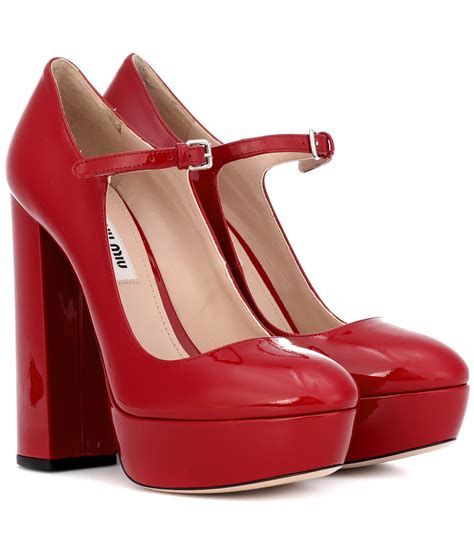 Miu Miu Mary Jane Pumps in Red 